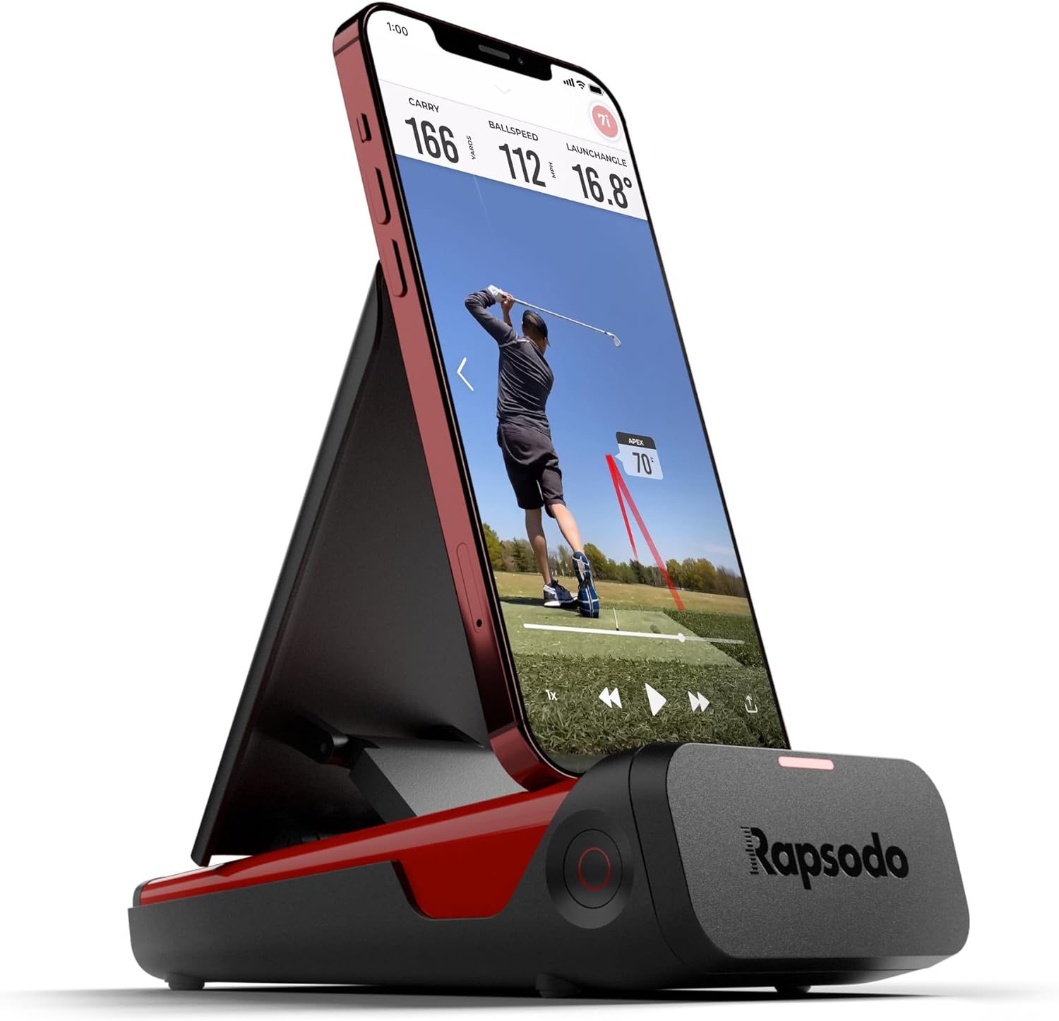 Mobile Launch Monitor for Golf Indoor and Outdoor Use with GPS Satellite View and Professional Level Accuracy, Iphone & Ipad Only