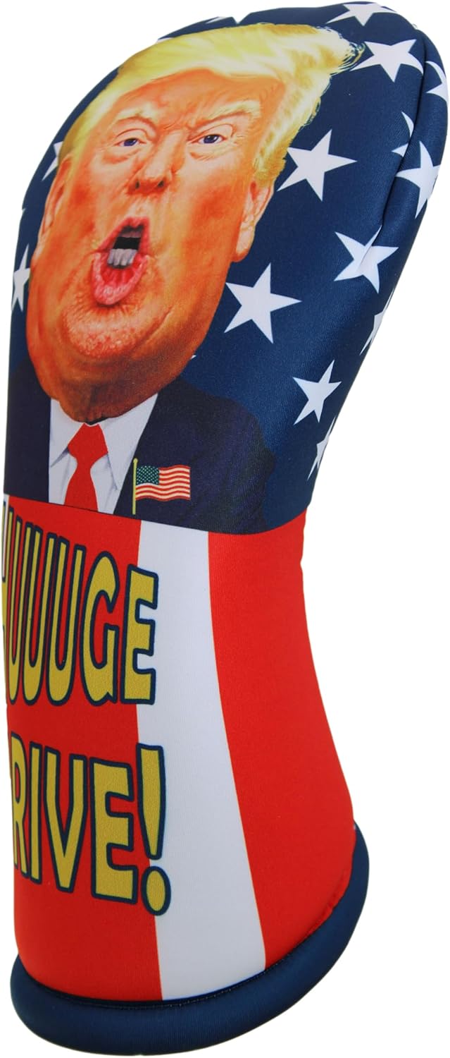 Trump Driver Golf Club Headcover HUUUGE Drive! - MAGA Fun! Easy On/Off, Made in USA by  - Golf Gift Accessory for 2024!