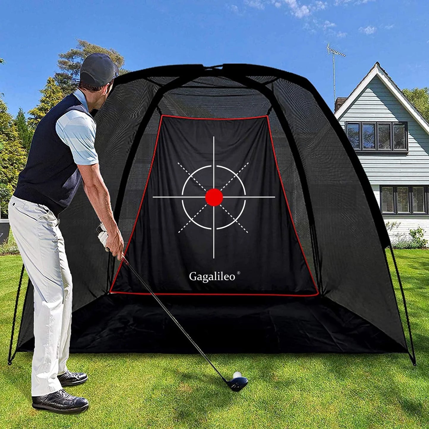 Gagalileo Golf Hitting Net - Indoor/Outdoor Practice Driving Net | 8'X 6'X 5'