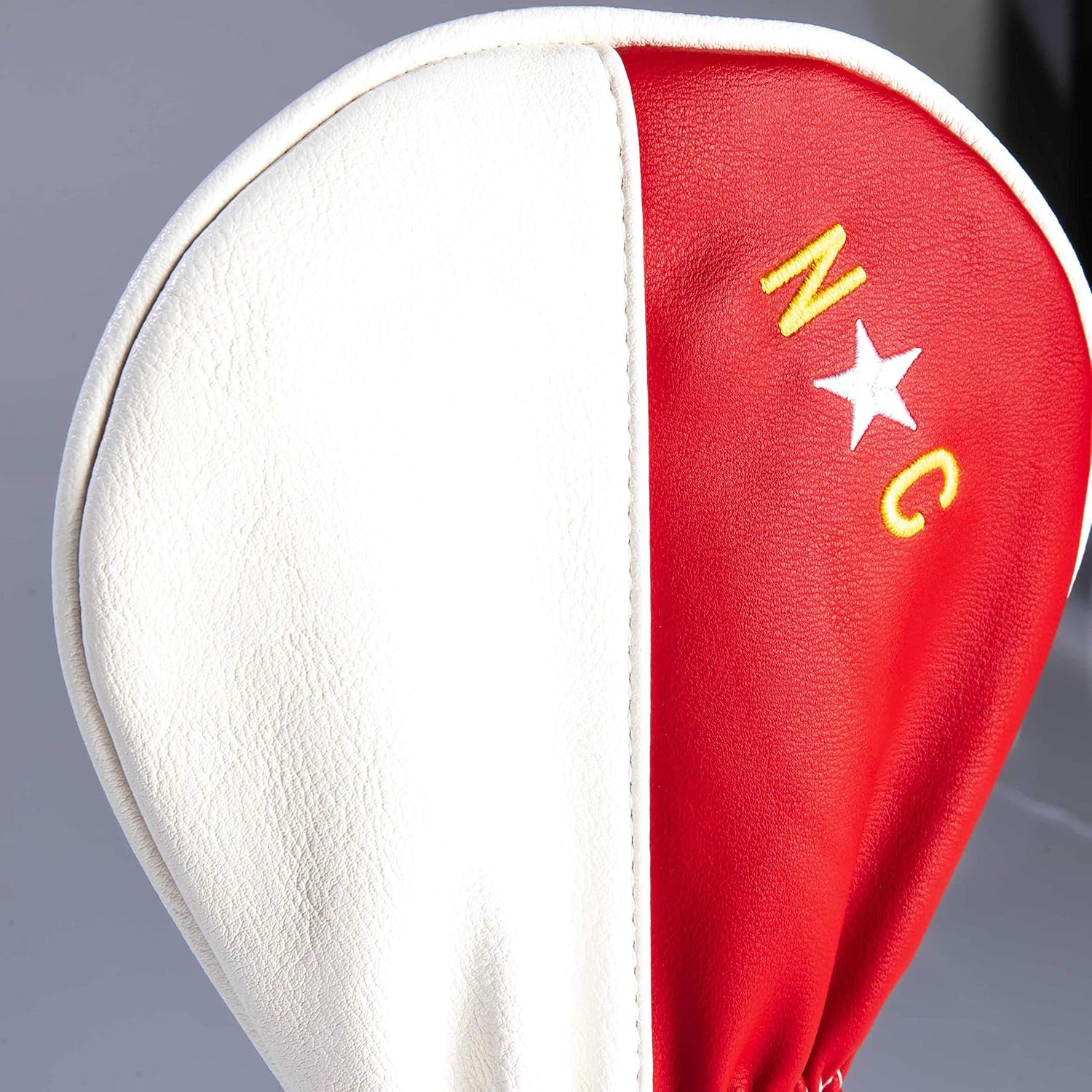 Pins & Aces North Carolina Tribute Premium Golf Club Head Cover - Premium, Hand-Made Leather Headcover - NC Flag Styled, Tour Quality Golf Club Cover - Style & Customize Your Golf Bag