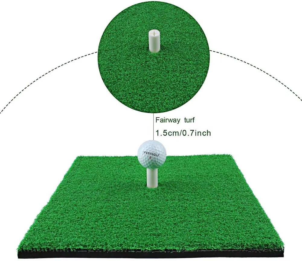 Golf Hitting Mats Indoor/Outdoor SBR Golf Mats for Driving Range Practice Backyard Use Green (Long/Short Grass)