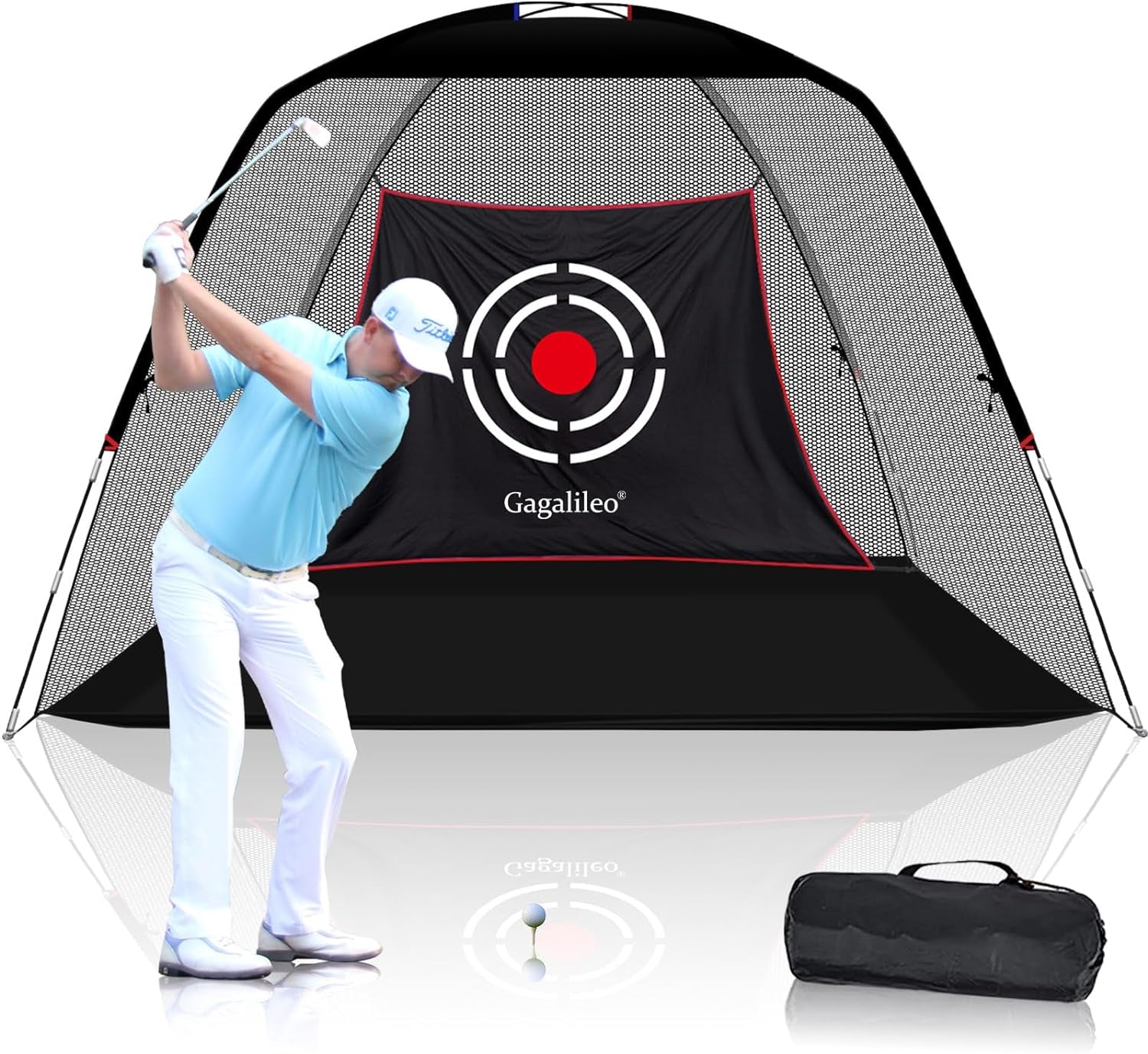 Golf Hitting Practice Nets for Backyard Driving Heavy Duty Men Real Indoor Golf Balls Hitting Pitching Driving Nets for Indoor Outdoor Garage Use Golfing Swing Training Impact Cages with Frame and Net