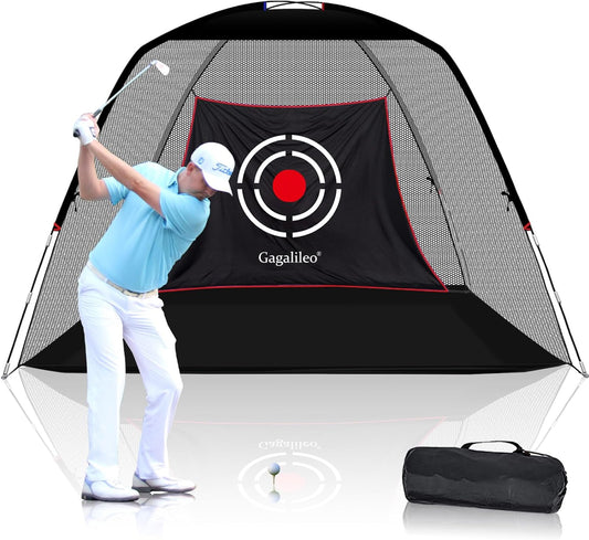 Golf Hitting Practice Nets for Backyard Driving Heavy Duty Men Real Indoor Golf Balls Hitting Pitching Driving Nets for Indoor Outdoor Garage Use Golfing Swing Training Impact Cages with Frame and Net