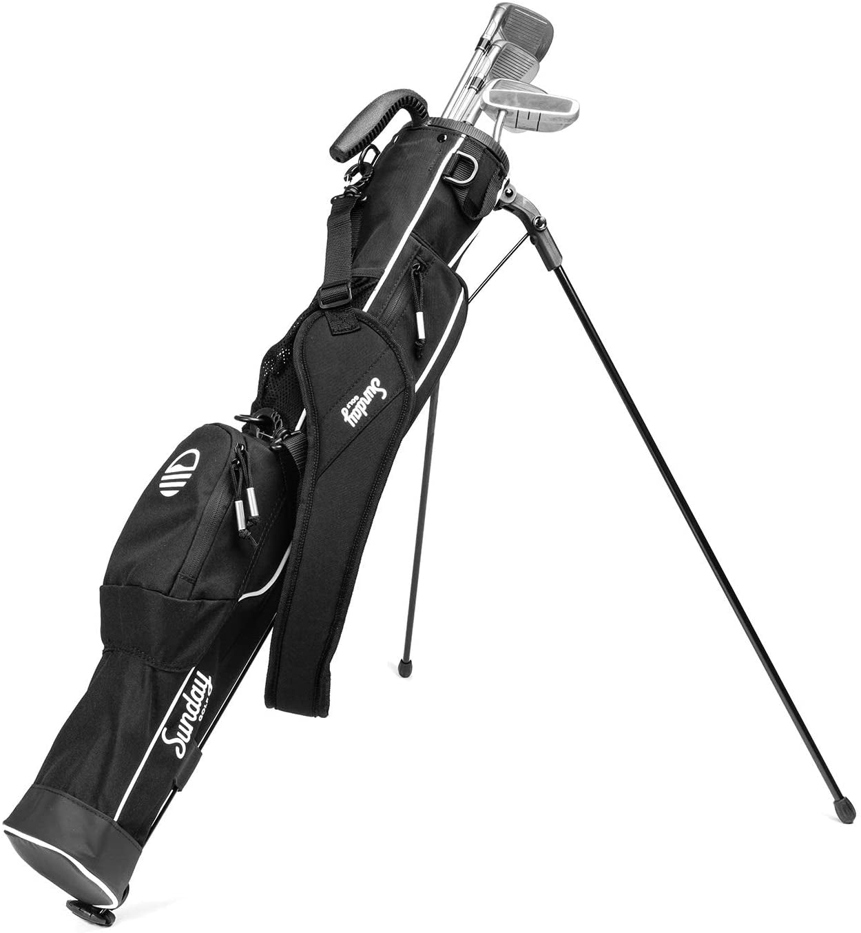 Sunday Golf - Lightweight Sunday Golf Bag with Strap and Stand – Easy to Carry and Durable Pitch N Putt Golf Bag – Golf Stand Bag for the Driving Range, Par 3 and Executive Courses – 31.5 Inches Tall…