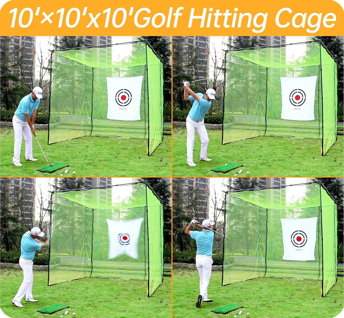 Golf Practice Hitting Nets for Backyard Driving Indoor Use Heavy Duty Practice Golf Driving Nets for Backyard Premium Portable Golf Impact Nets Cages with Frame