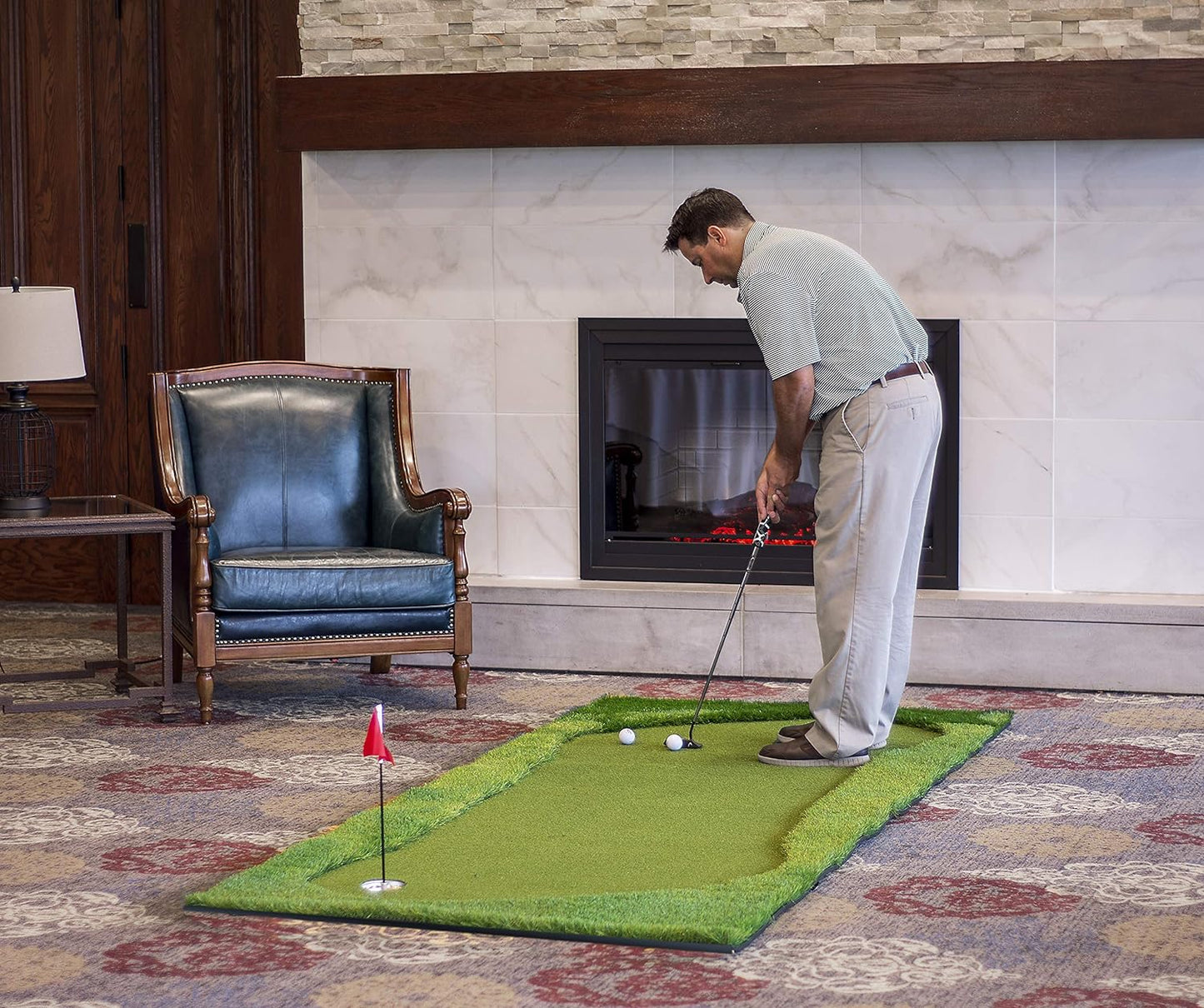 Professional Large Realistic Putting Training Mat, 3 Feet by 10 Feet Green