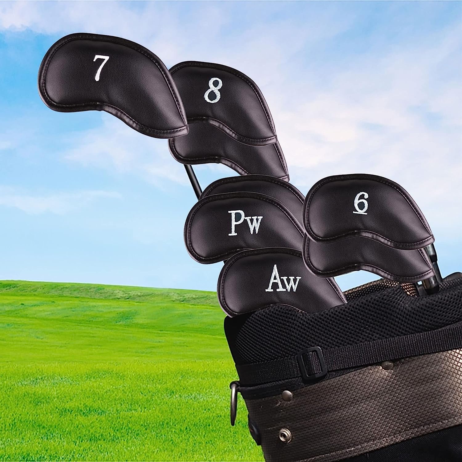 Premium Magnetic Leather Iron and Wedge Golf Club Head Covers