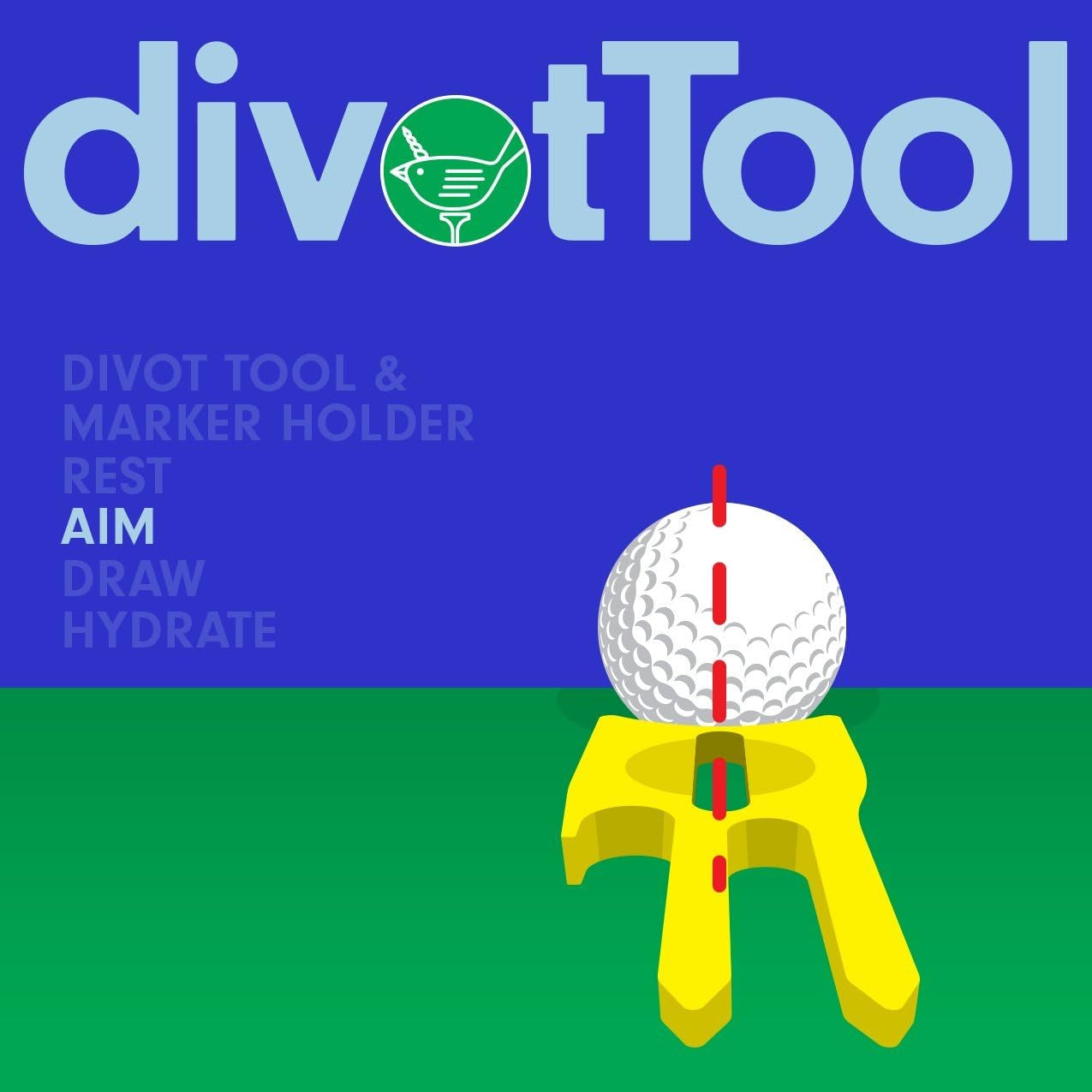 Golf Divot Repair Tool & Golf Ball Marker 6-In-1 Golf Divot Tool