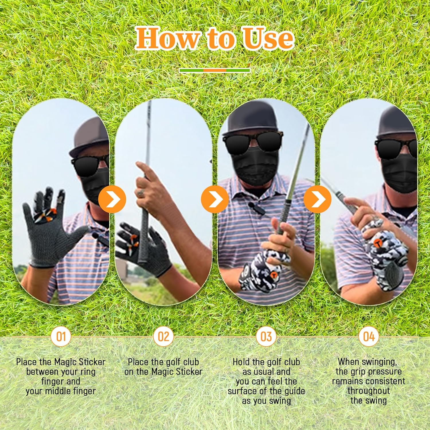 Golf Training Aid Golf Swing Trainer Tool Posture Golf Club Training Grip Pad for Outdoor Indoor Sports