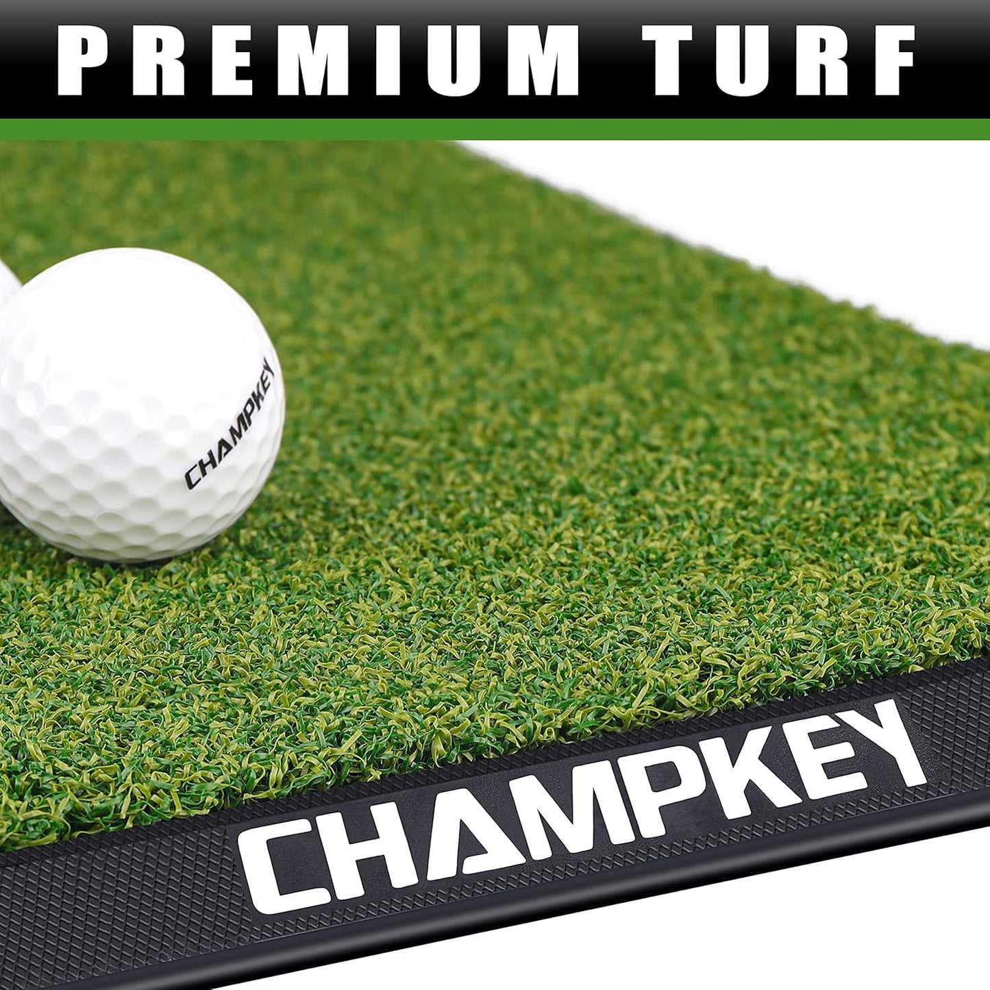 Premium Synthetic Turf Golf Hitting Mat | Heavy Duty Rubber Base Golf Practice Mat | Come with 1 Rubber Tee and 9 Plastic Tees