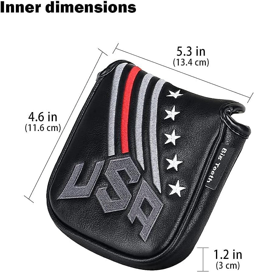 Golf Cover USA Stripe and Star Headcover Covers, Driver Fairway Wood Hybrid Headcovers Fits Blade Mallet Putter Iron and Woods with Magnetic Club Protector Pu Leather Golf Accessories