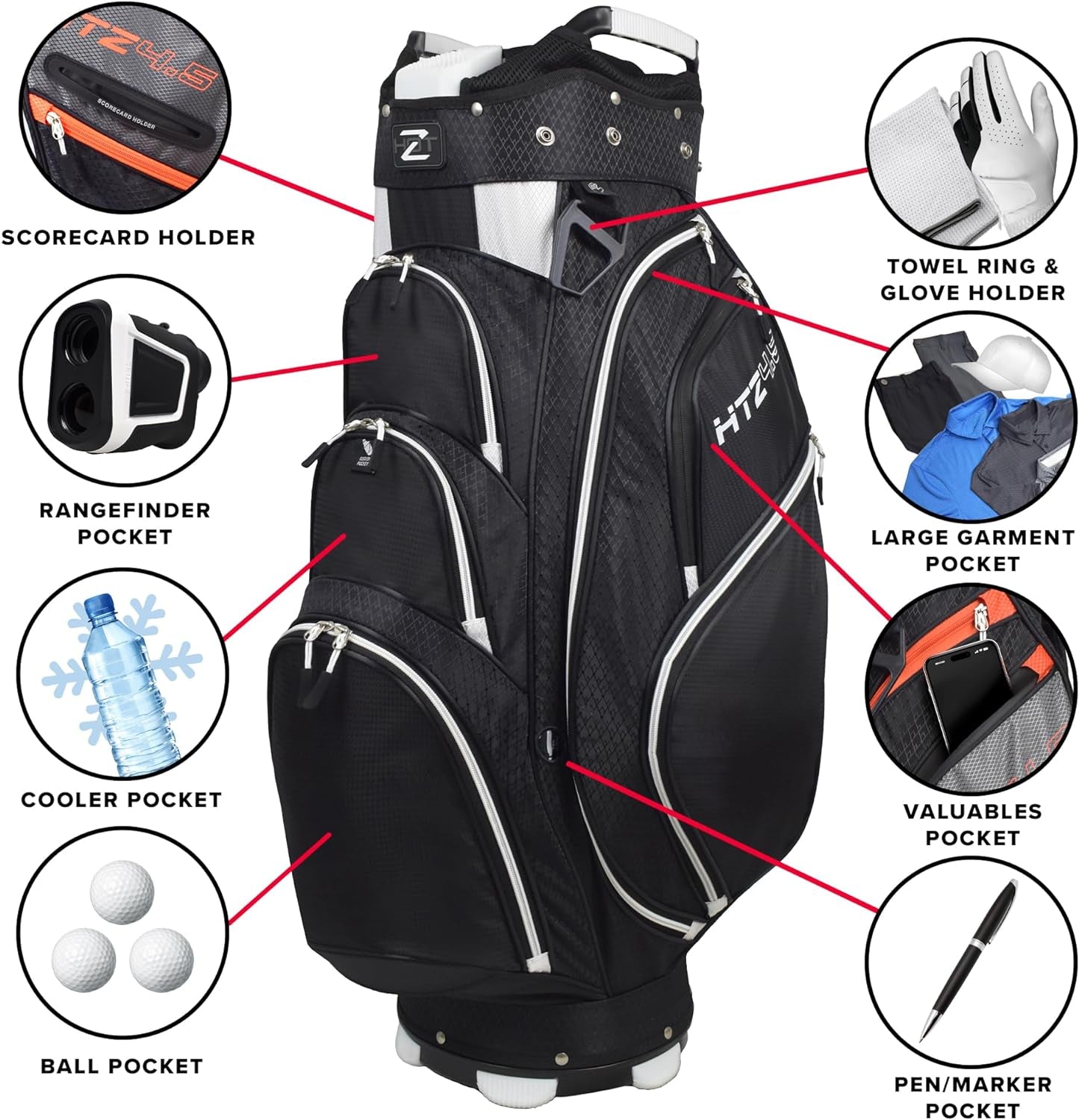 Hot-Z 4.5 Premium 14 Way Divider Golf Cart Bag