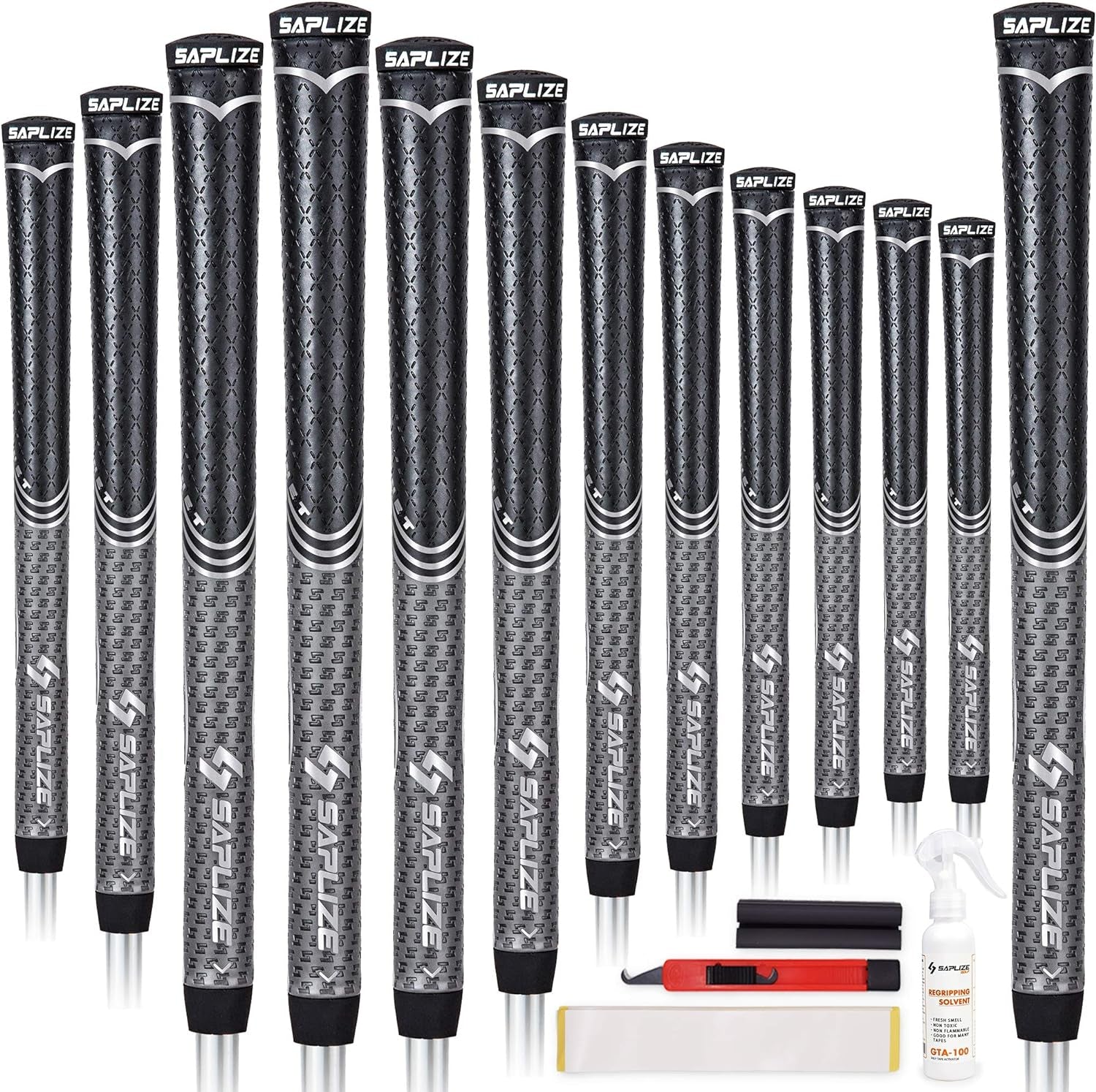 Golf Grips Standard/Midsize/Oversize PU Material 13 Grips with Full Regripping Kit Tacky Shock Absorption Golf Club Grips