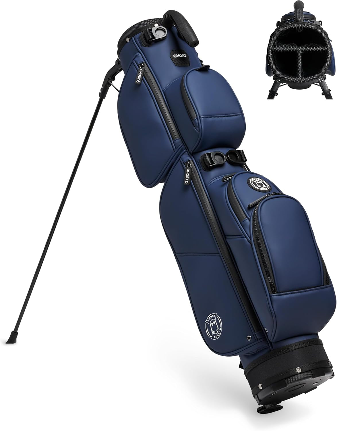 Ghost Golf Stand Bag - Lightweight Golf Bags for Men & Women, 3-Way Dividers with Premium Materials & Magnetic Pocket - Standing Golf Bag Holds 8 Golf Clubs plus Putter