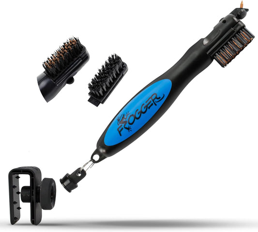 Brushpro Latch-It Golf Club Cleaner, Ergonomic Grip and Latch-It Magnet - Professional Golf Club Brush and Groove Cleaner for Golfers