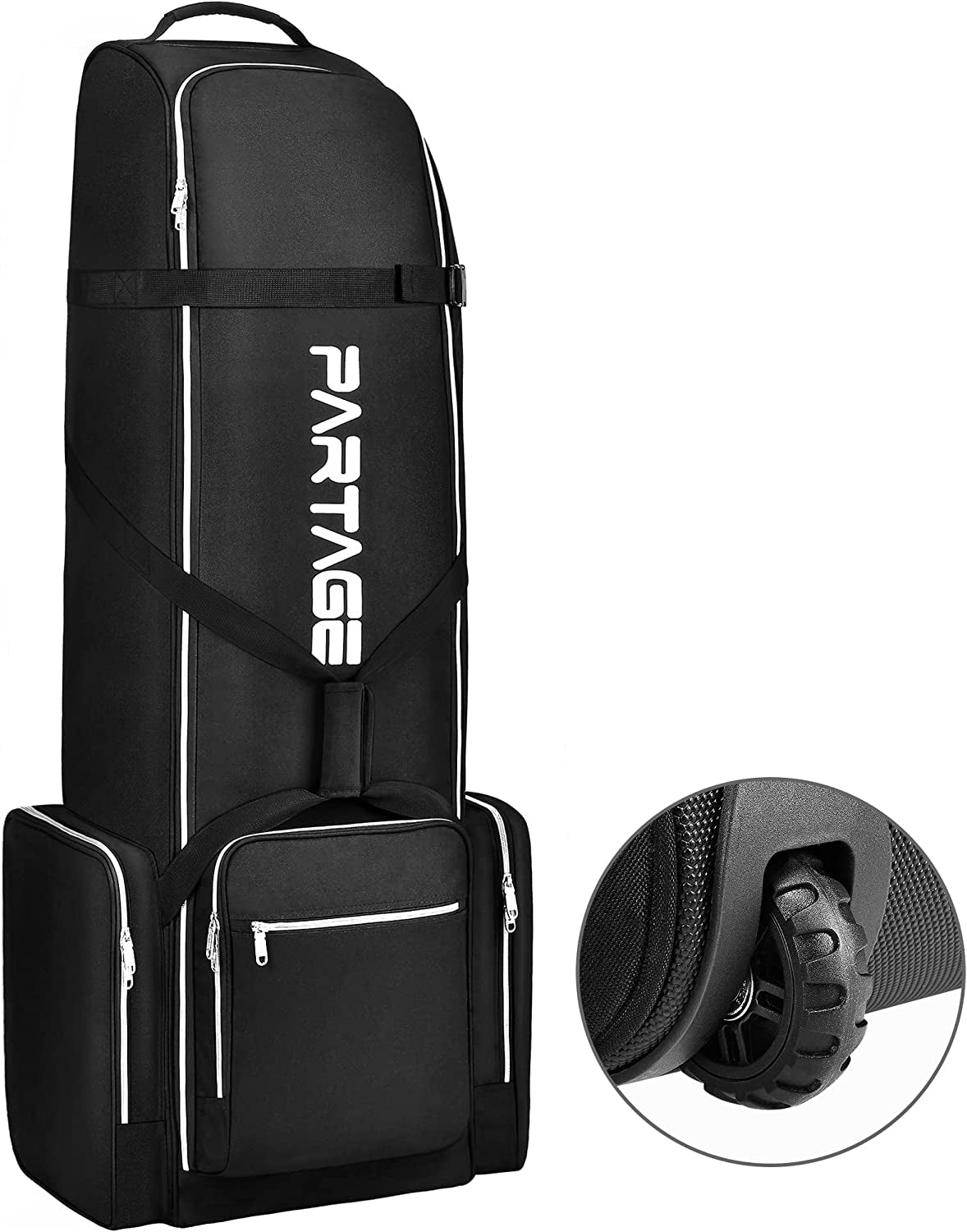 Golf Travel Bag with Wheels,Golf Travel Case for Airlines -Black