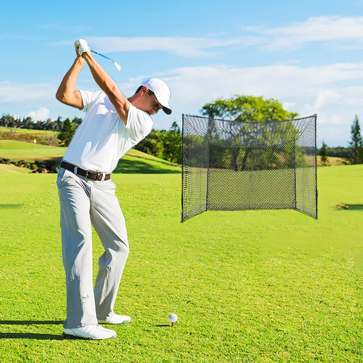 Golf Cage Net - 10X10X10Ft, Golf Hitting Net and Personal Driving Range for Indo