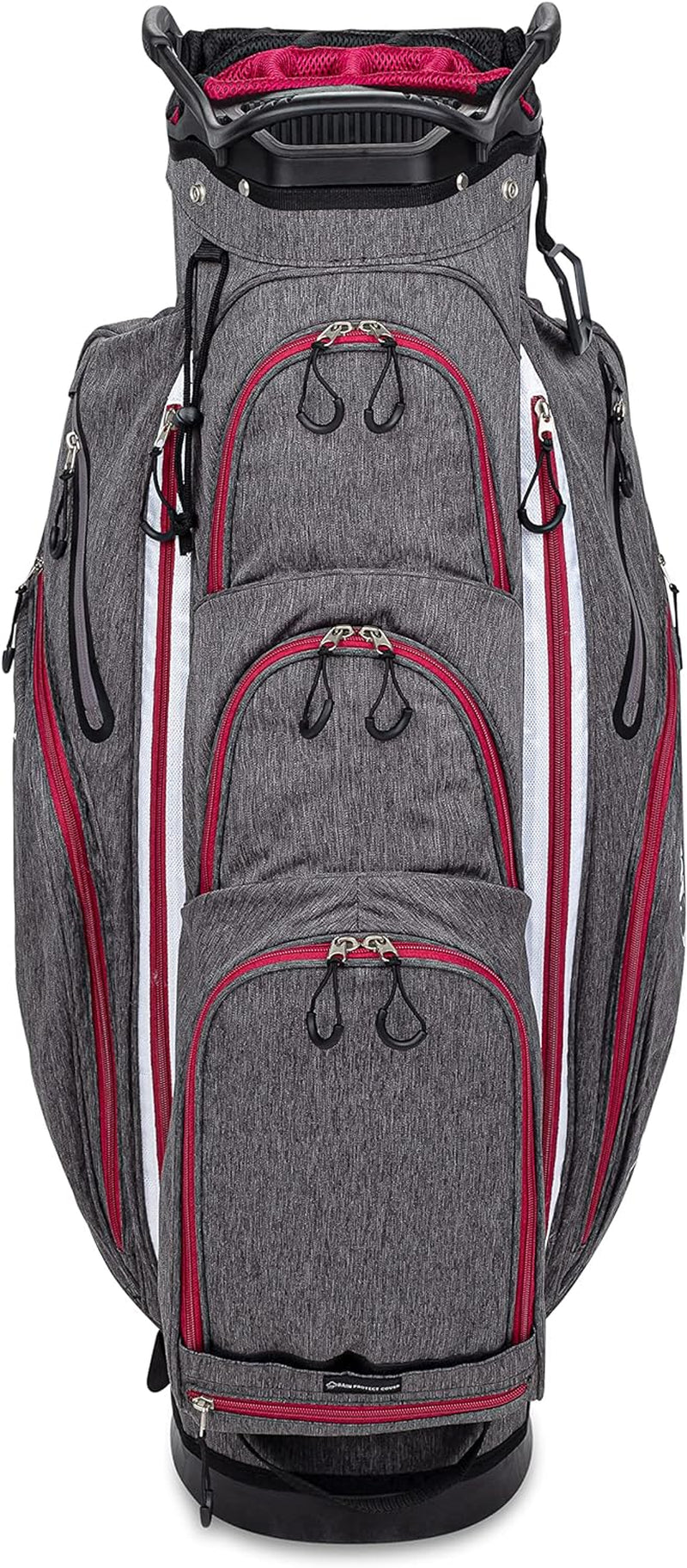 Franklin Golf Push Cart Bag -Riding Cart Bag -Full Bag Rain Cover -Secure Push Cart Base -Light Weight -15 Way Full Length Divider-External Putter Tube-Embroidery Panel