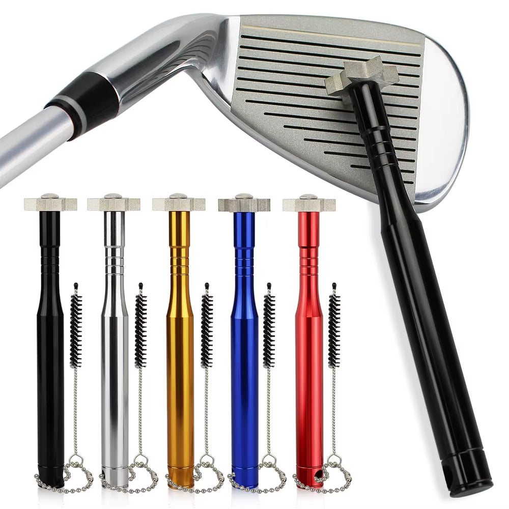 Golf Sharpener W Brush for Cleaning Golf Clubs Head Wedges and Irons Golf Grooving Tool