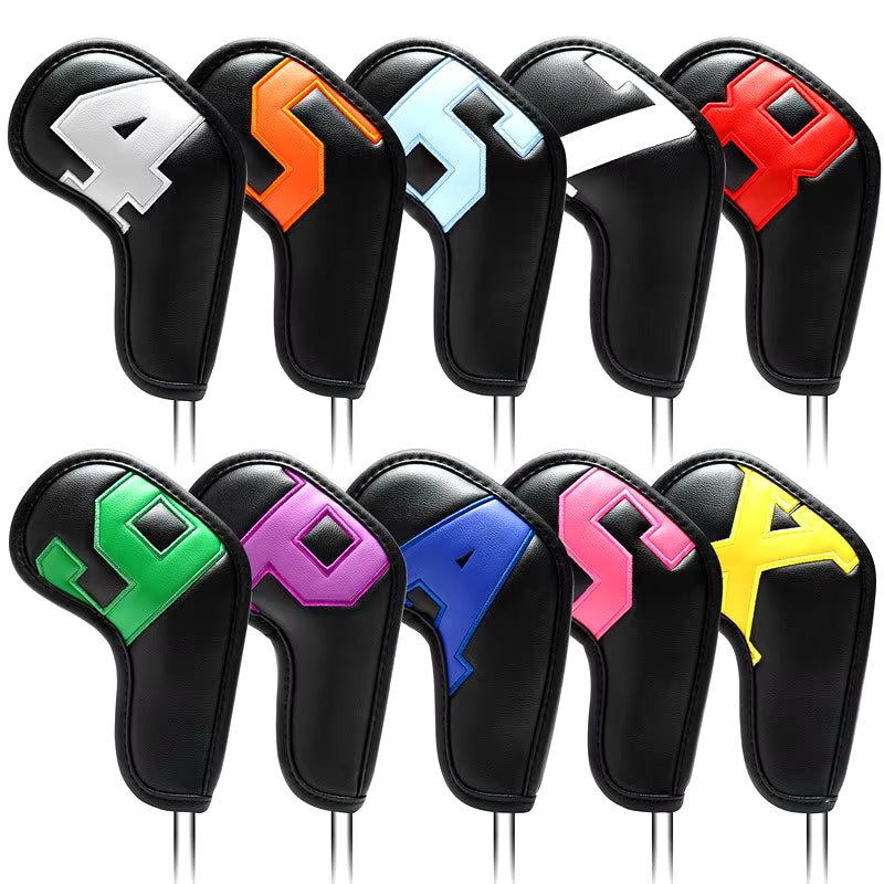 Gradients Number Golf Iron Head Covers Iron Headovers Wedges Covers 4-9 ASPX 10Pcs Golf Fan Supplies