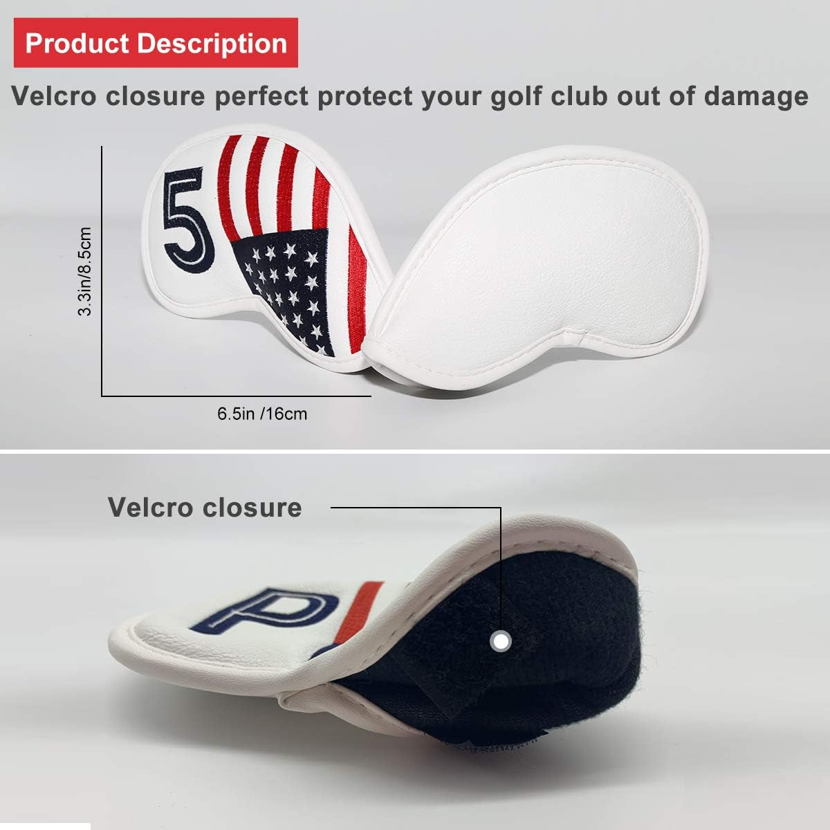 Golf Iron Head Covers Set Iron Headcover Wedge Cover Golf Iron Club Cover USA American Flag for PXG0311