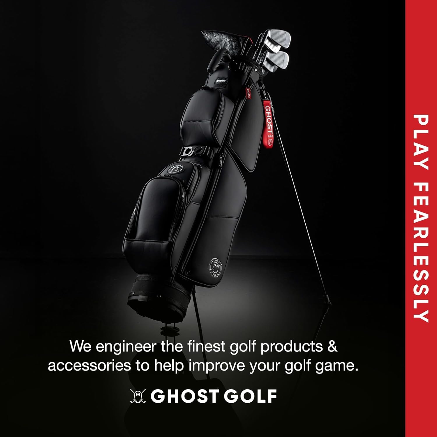 Ghost Golf Stand Bag - Lightweight Golf Bags for Men & Women, 3-Way Dividers with Premium Materials & Magnetic Pocket - Standing Golf Bag Holds 8 Golf Clubs plus Putter