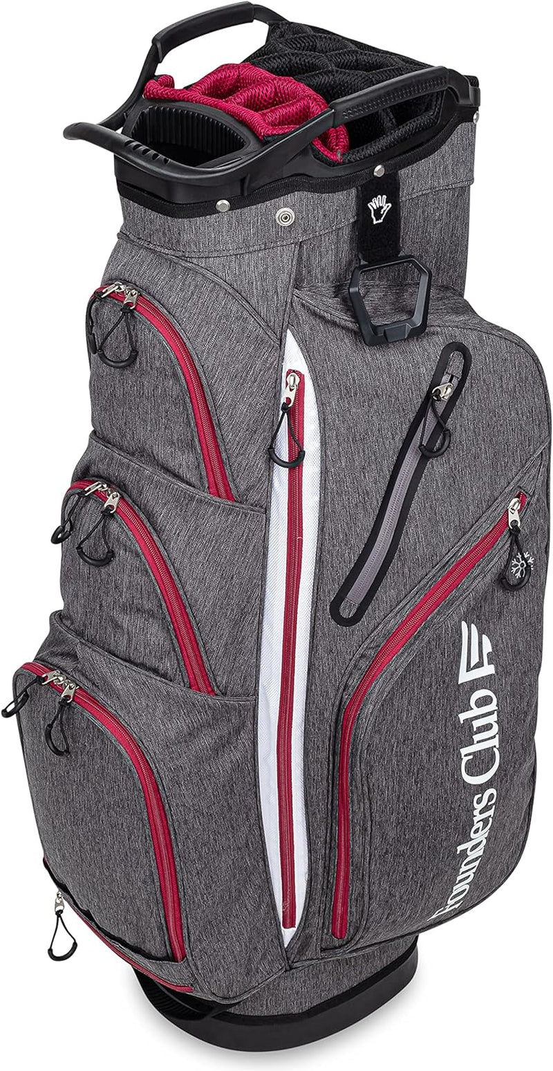 Franklin Golf Push Cart Bag -Riding Cart Bag -Full Bag Rain Cover -Secure Push Cart Base -Light Weight -15 Way Full Length Divider-External Putter Tube-Embroidery Panel