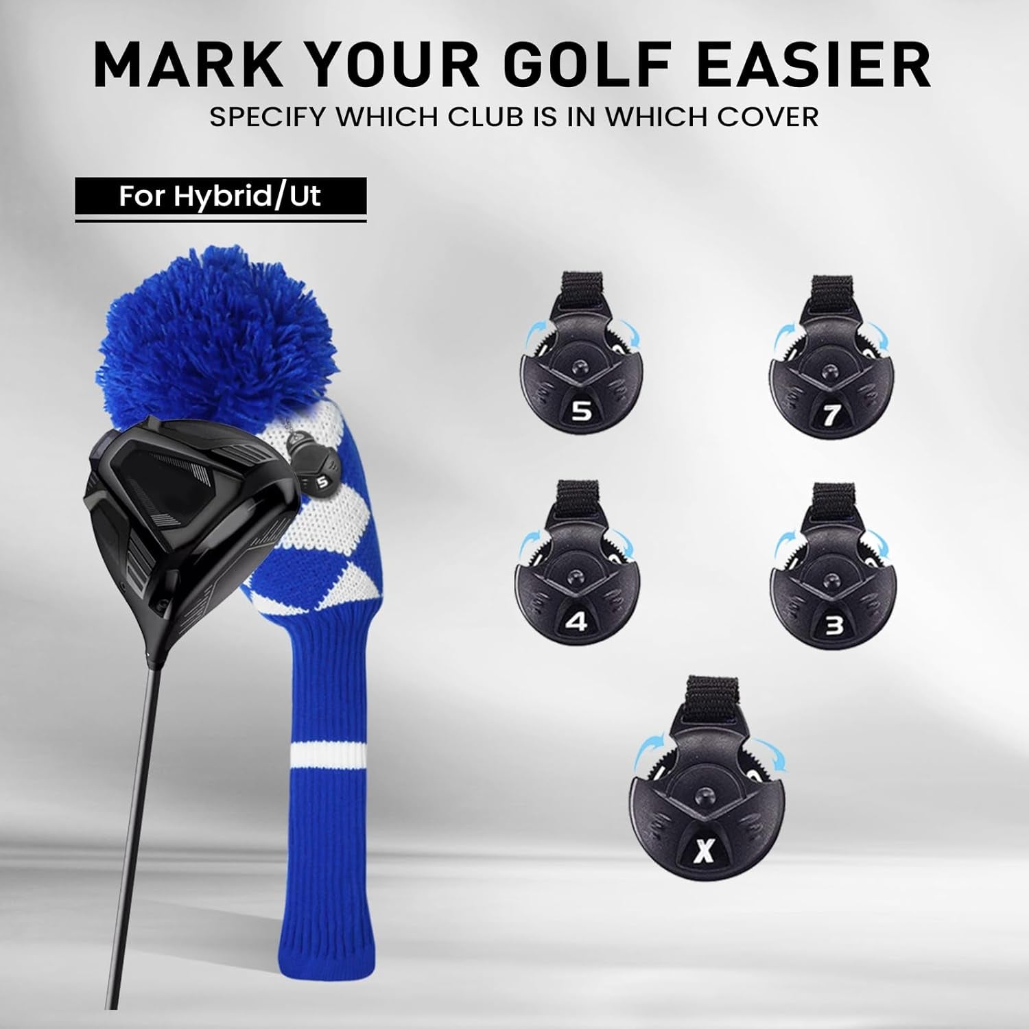 Golf Head Covers Knitted Woods Driver Fairway Hybrid Pom Pom Cover Washable Soft Kint Headcover 1 3 5 for Men Women Kids Sold in Separate