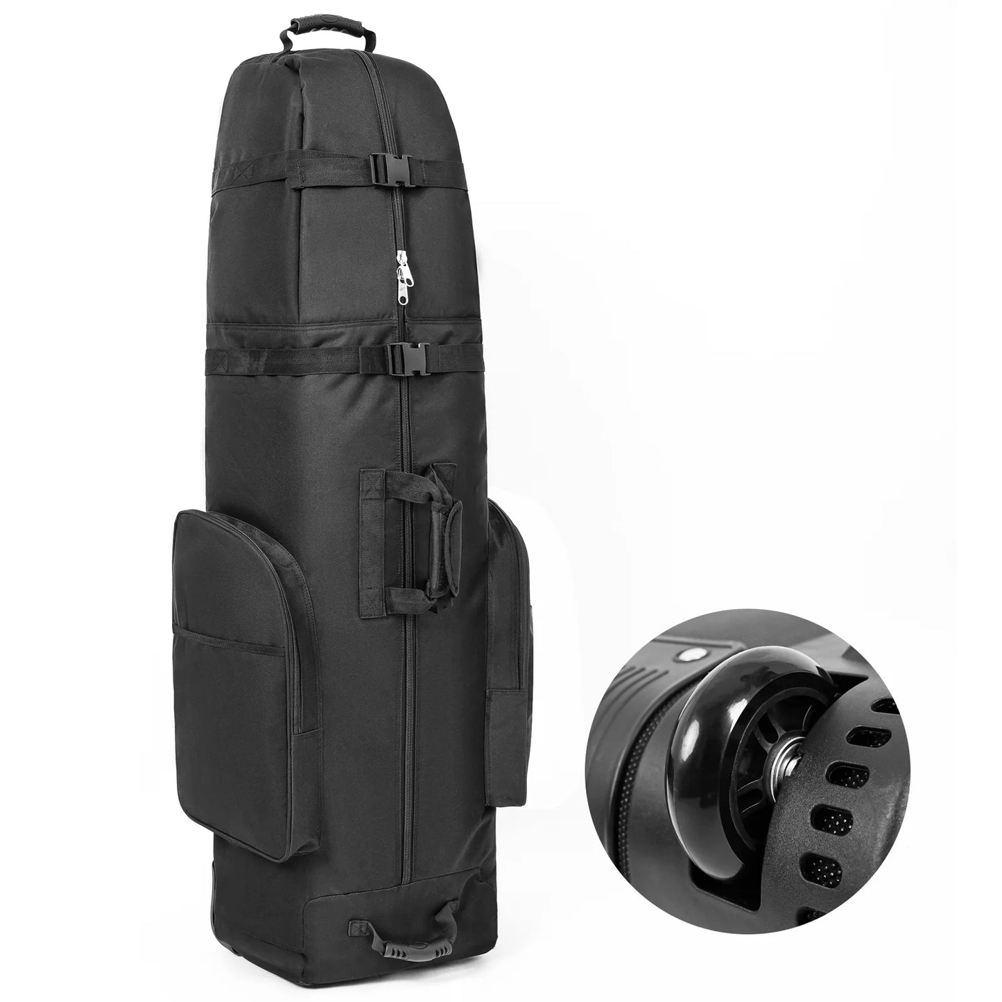 Golf Travel Bag with Wheels，1200D Heavy Duty Oxford Wear-Resistant，Portable Golf Club Travel Cover Perfect for Airlines