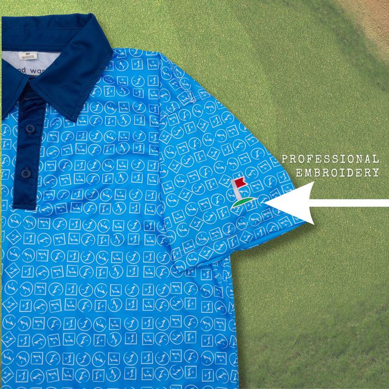 "Birdies and Bogeys" Stand-Up Collar Men'S Golf Shirt