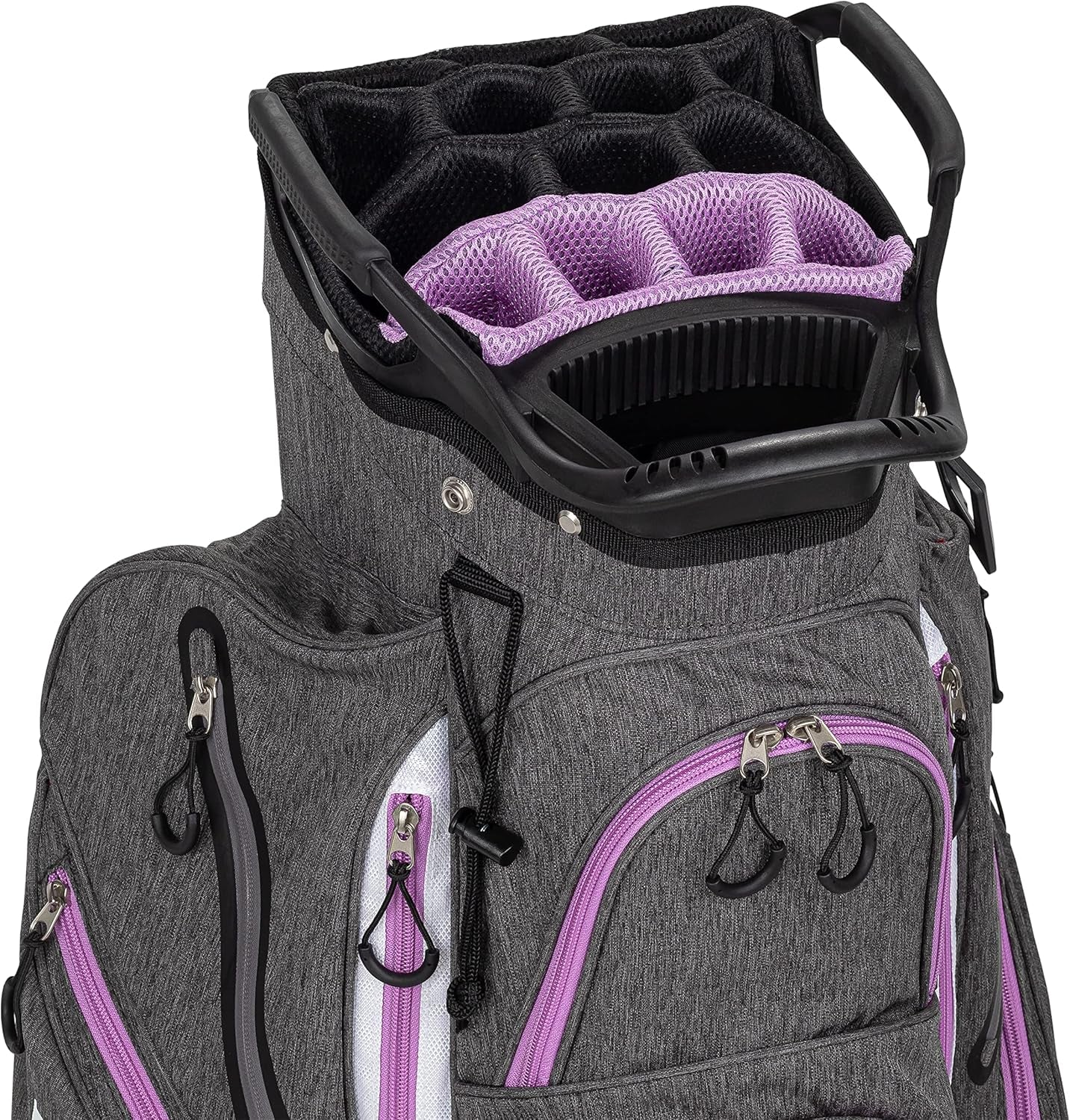 Franklin Golf Push Cart Bag -Riding Cart Bag -Full Bag Rain Cover -Secure Push Cart Base -Light Weight -15 Way Full Length Divider-External Putter Tube-Embroidery Panel