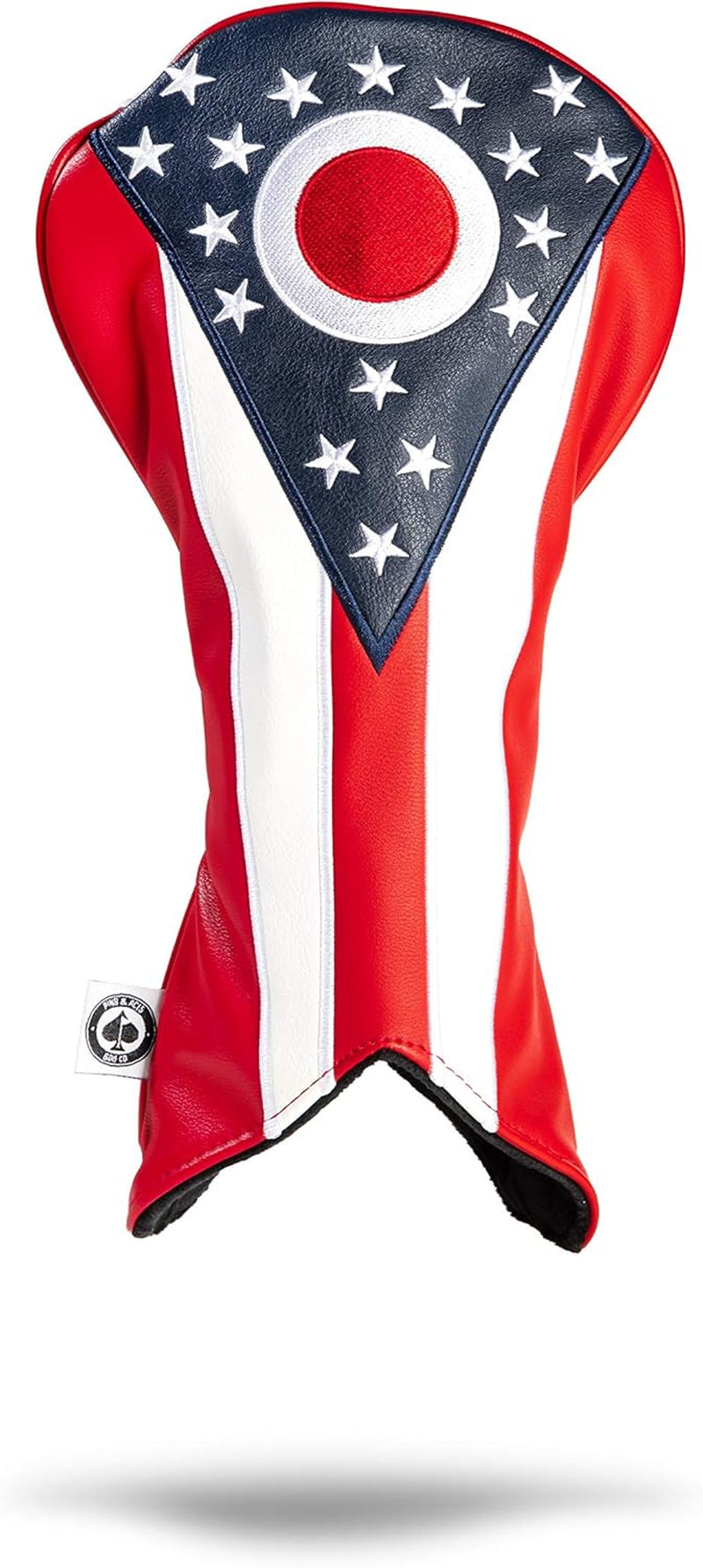 Ohio Tribute Premium Golf Club Head Cover - Premium, Hand-Made Leather Headcover - OH Flag Styled, Tour Quality Golf Club Cover - Style & Customize Your Golf Bag