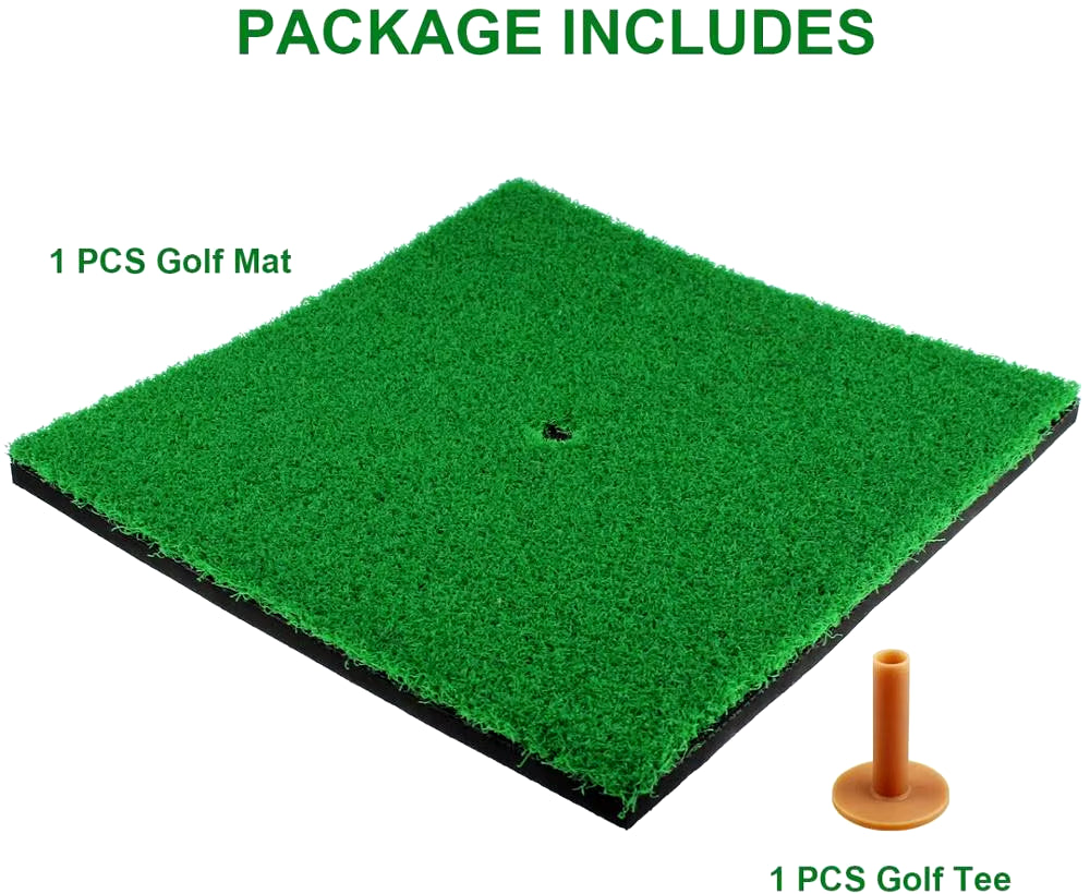 Golf Hitting Mats Indoor/Outdoor SBR Golf Mats for Driving Range Practice Backyard Use Green (Long/Short Grass)