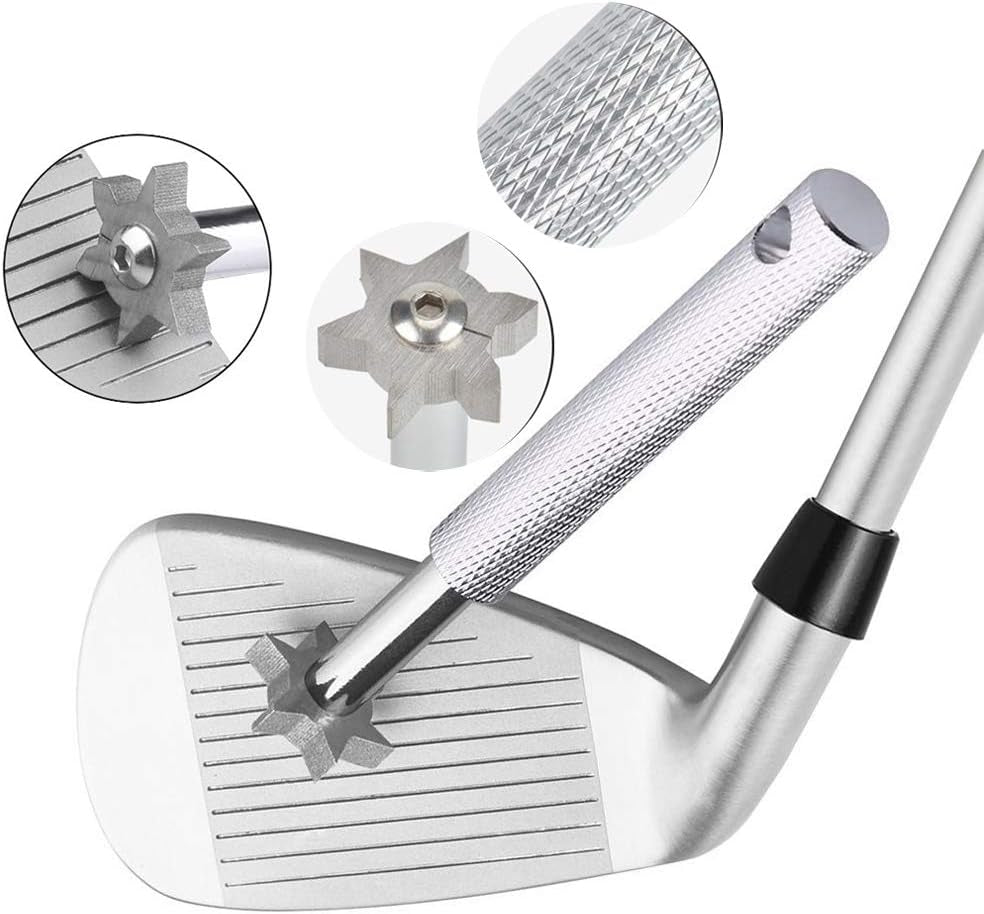 Golf Groove Sharpener Tool, Golf Club Groove Sharpener and Retractable Golf Club Brush, for Golfers, Practical Sharp and Clean Kits for All Golf Irons