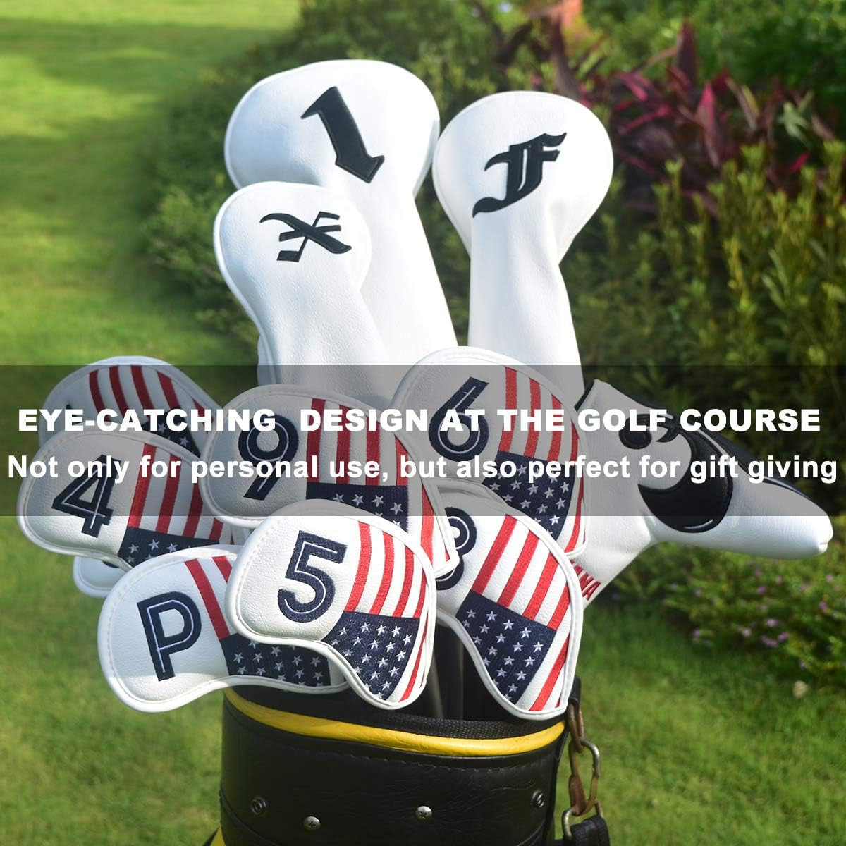 Golf Iron Head Covers Set Iron Headcover Wedge Cover Golf Iron Club Cover USA American Flag for PXG0311