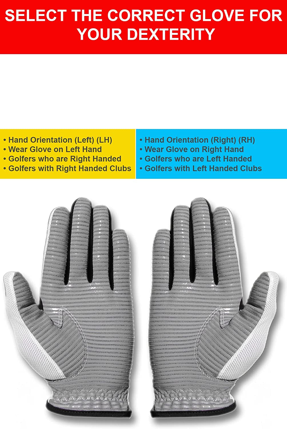 Claw Golf Gloves for Men | Flex-Mesh Design for Cool Ventilation | Lasts 3-5 Times Longer than Leather | Silicone-Web Coating for Maximum Grip | Machine-Washable