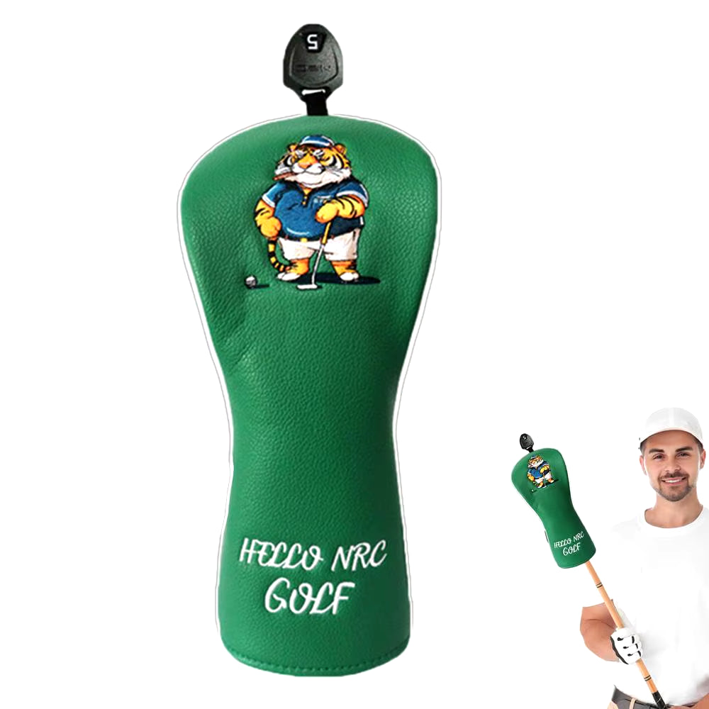 Golf Club Head Cover Embroidery Tiger Golf Wood Head Covers Driver Headcover for Extra Club Protection Golf Accessories for Most