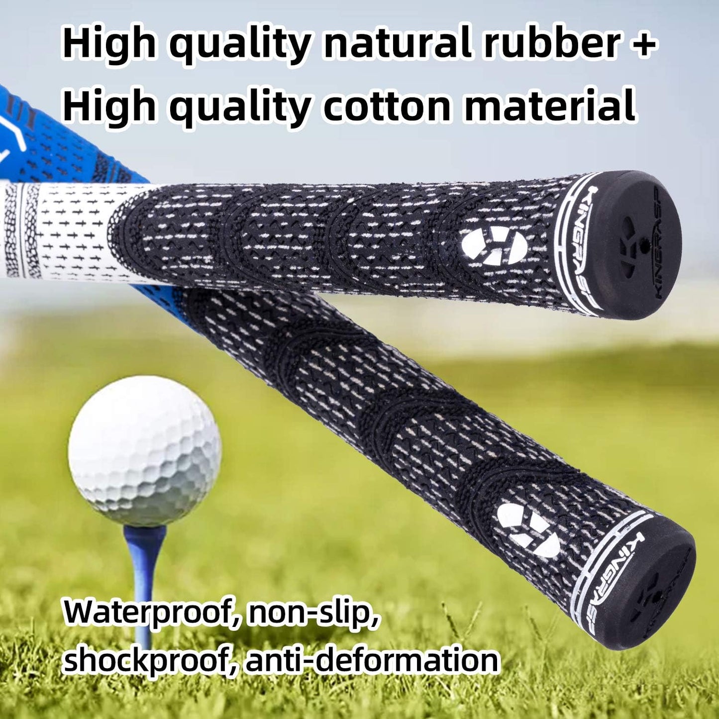 KINGRASP Golf Grips, Standard/Midsize, Golf Grips Set of 13(Free 13 Tapes), Anti-Slip Rubber Golf Club Grips, 8Colors Optional