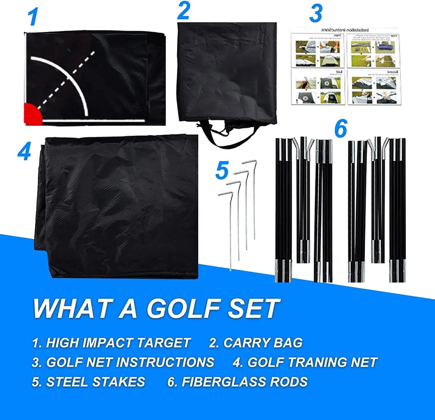 Golf Hitting Nets - Heavy Duty Golf Net for Home Practice, Quick Setup Golf Training Net