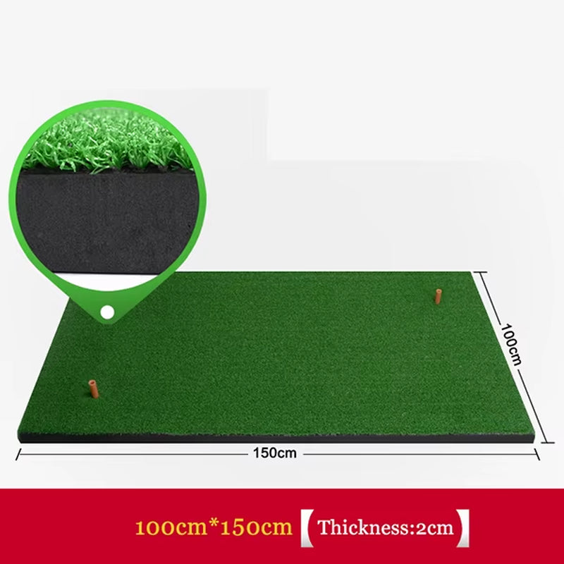 Golf Mats Practice Hitting Mat Golf Swing Trainer Training Turf Mat with Rubber Tee Holder 1.5M*1.5M/1.5M*1.0M Etc.