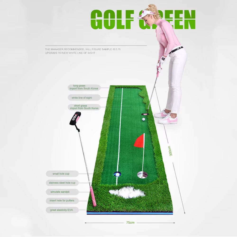 Indoor Golf Mats Putting Green Golf Practice Green Golf Training Aids with Size 0.5X3M and 0.75X3M for Choice