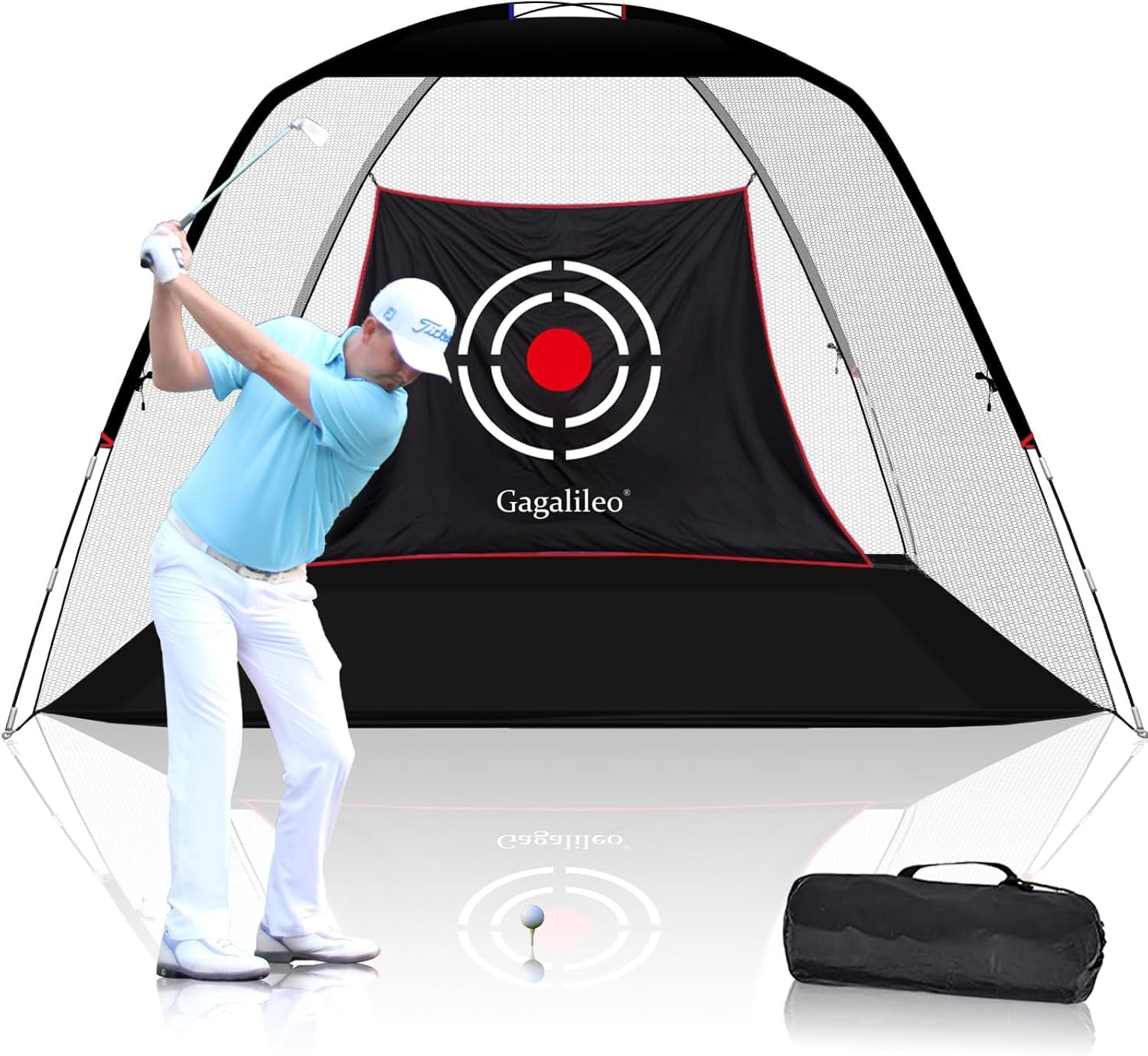 Golf Hitting Practice Nets for Backyard Driving Heavy Duty Men Real Indoor Golf Balls Hitting Pitching Driving Nets for Indoor Outdoor Garage Use Golfing Swing Training Impact Cages with Frame and Net