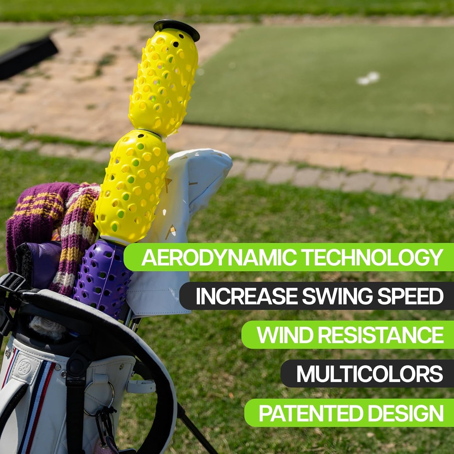 Golf Training Aid and Warm up Equipment, Golf Swing Trainer, Improves Swing Speed & Accuracy, Increase Swing Speed, Wind Resistance, Adjustable Pineapples